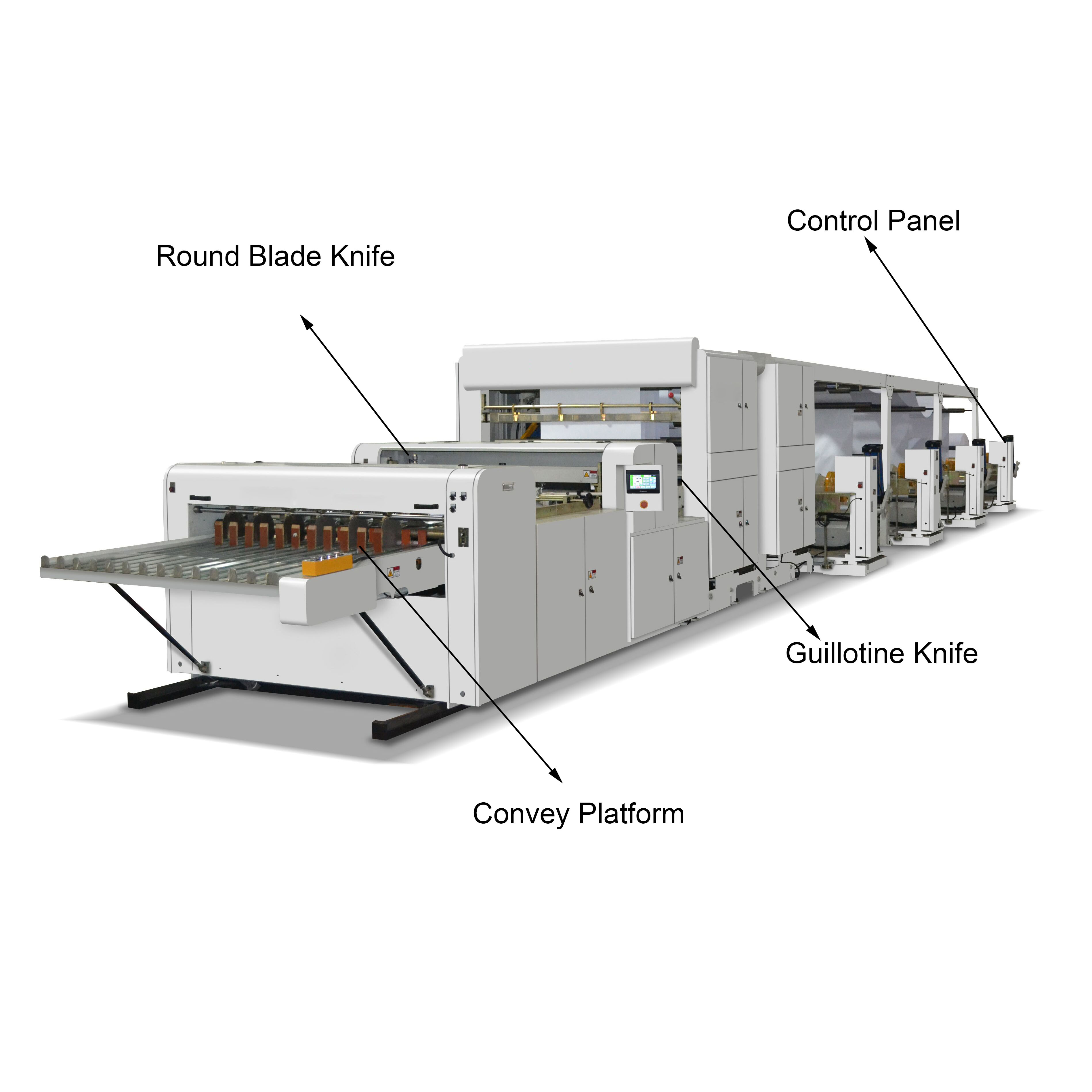 Máquina de sheeter de papel automático de cuatro roll