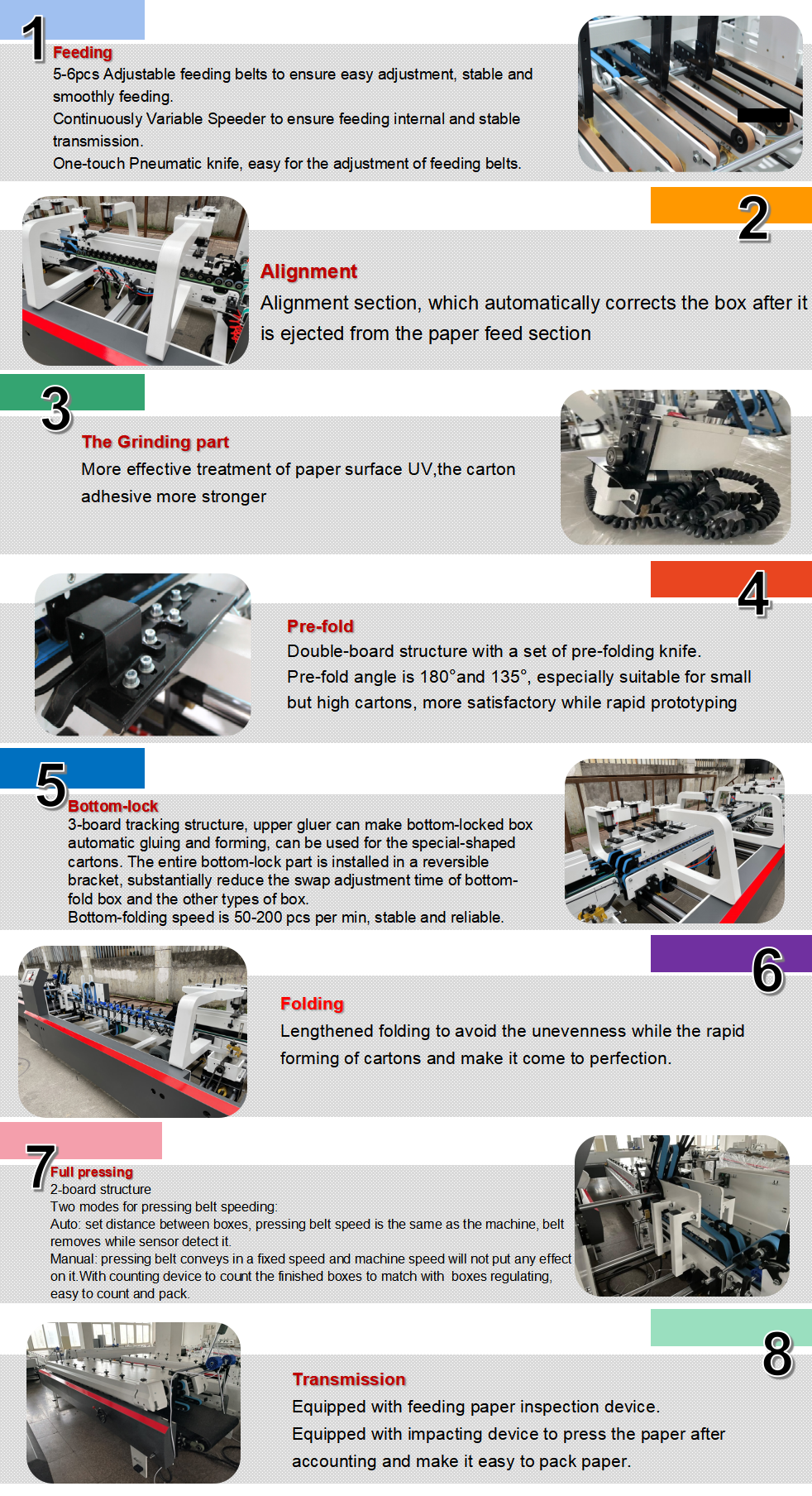 M&aacute;quina GLUER Autom&aacute;tica prefold y de bloqueo de fondo de bloqueo