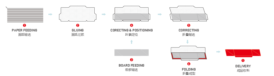 Autom&aacute;tico de la caja de la caja del colapso 5 alas laterales de la tabla de enlace